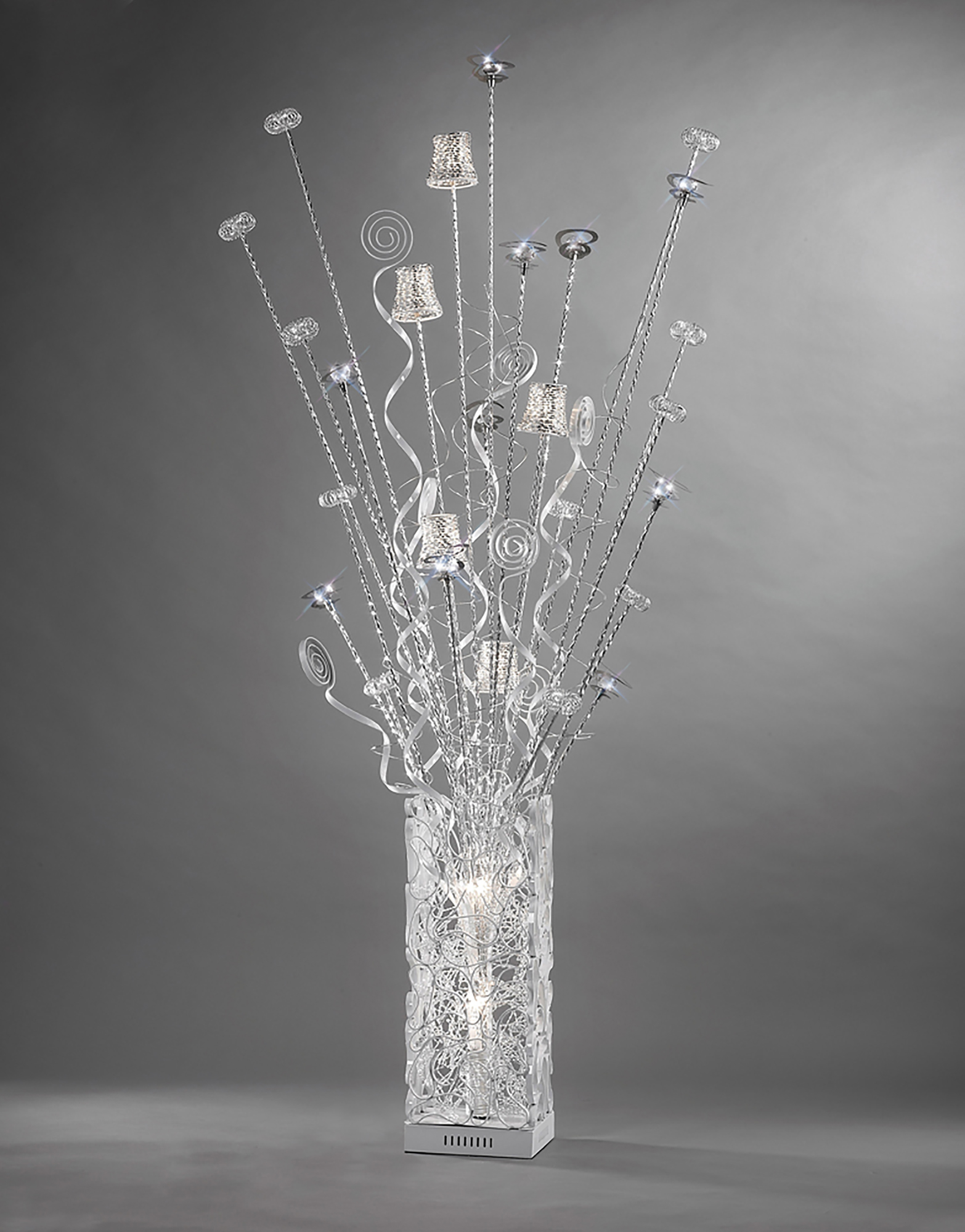 IL70375  Koil Crystal Floor Lamp 7 Light